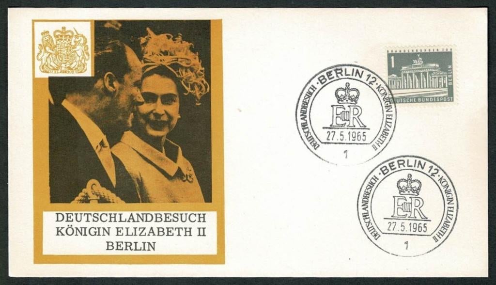 Royalty Queen Elizabeth II Staatsbezoek B.R.D./Berlijn 1955, Ophalen of Verzenden, Buitenland, Kaart, Foto of Prent