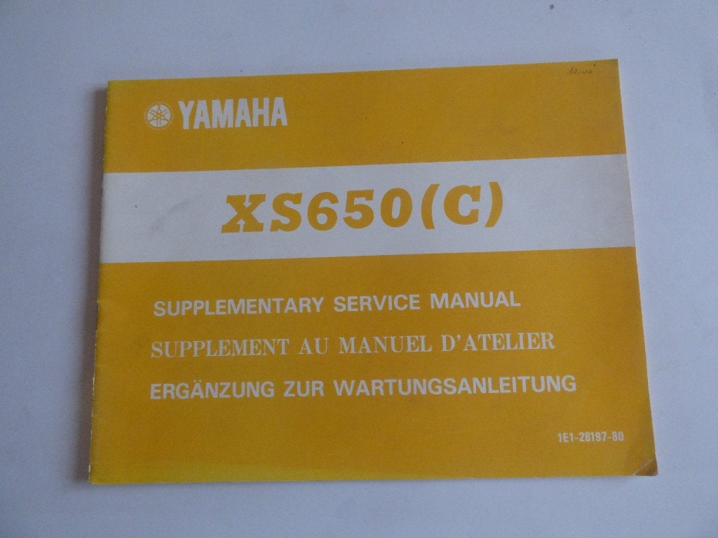 YAMAHA XS650 (C) SERVICEHANDLEIDING (1E1-28197-80), Motoren, Ophalen of Verzenden, Yamaha