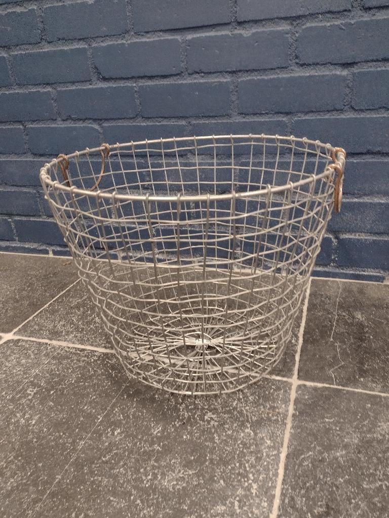 Draadmand, houtmand, opbergmand, Ophalen, Rond, Overige materialen