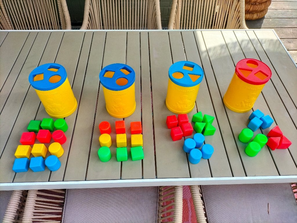4x vormenstoof Fisher Price - vintage jaren '70, Ophalen of Verzenden, Gebruikt, Speelset