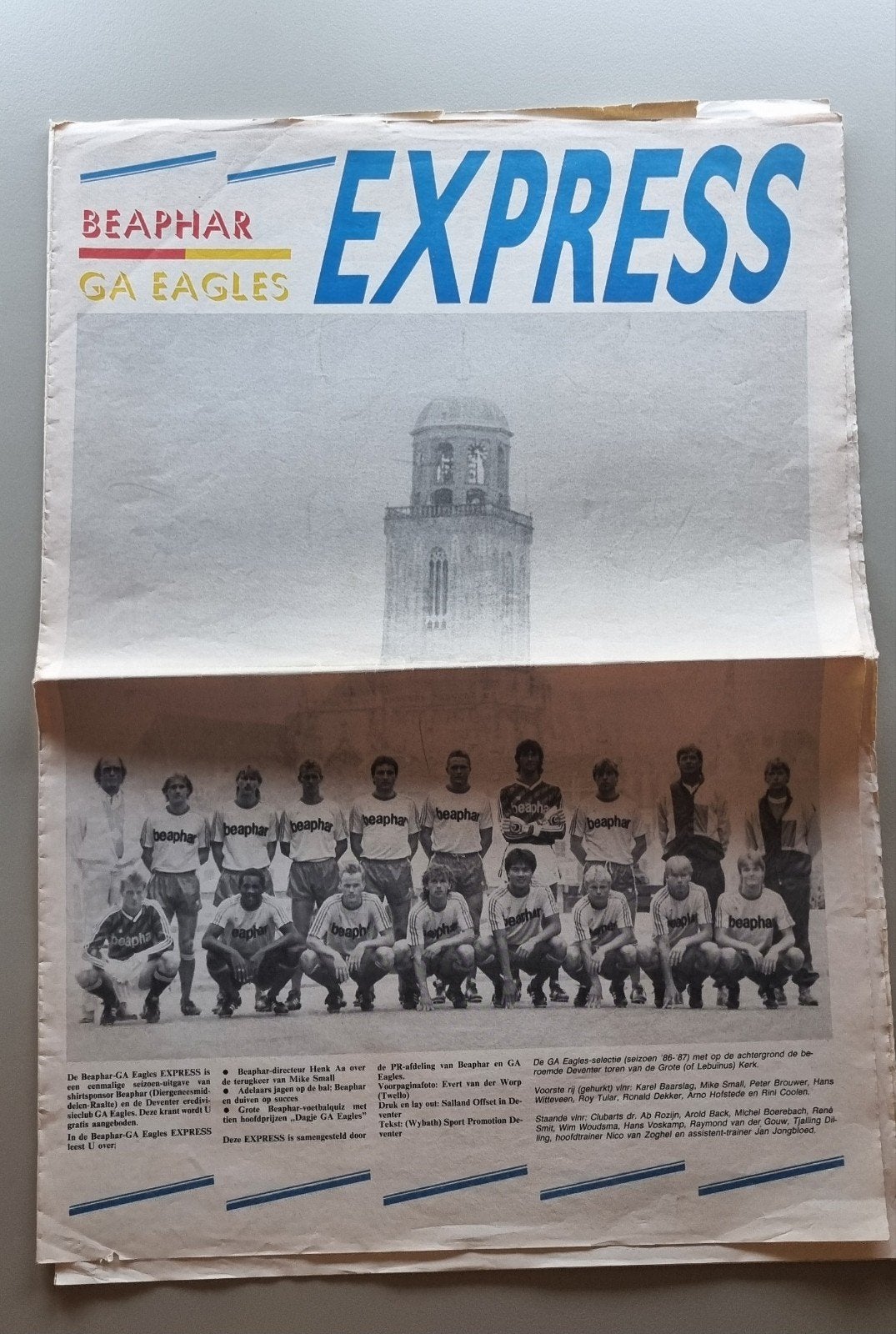 Krant Beaphar Go Ahead Eagles Express (1986-1987), Ophalen of Verzenden, Gebruikt, Overige binnenlandse clubs, Overige typen