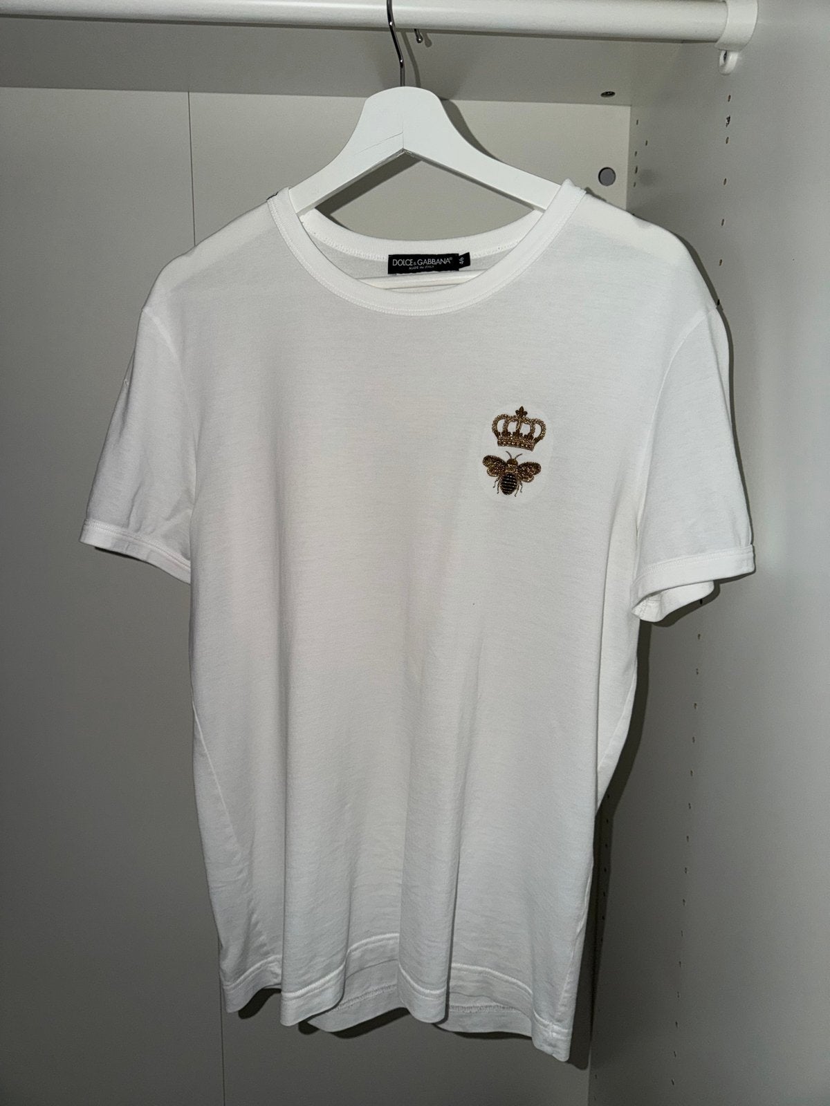 Dolce & Gabbana T-shirt met kroon en bij - Maat 46 (S), Ophalen of Verzenden, Zo goed als nieuw, Maat 46 (S) of kleiner, Wit