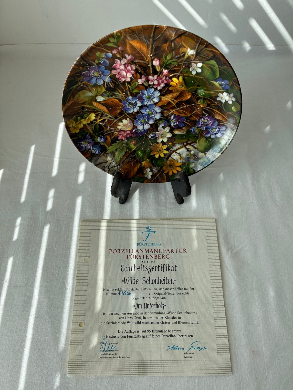 Fürstenberg Porseleinen Sierbord "Im Unterholz" Hans Graß, Ophalen of Verzenden