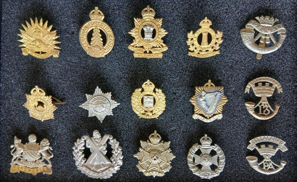 CANADESE CAP BADGES WW2, Ophalen of Verzenden, Engeland, Embleem of Badge