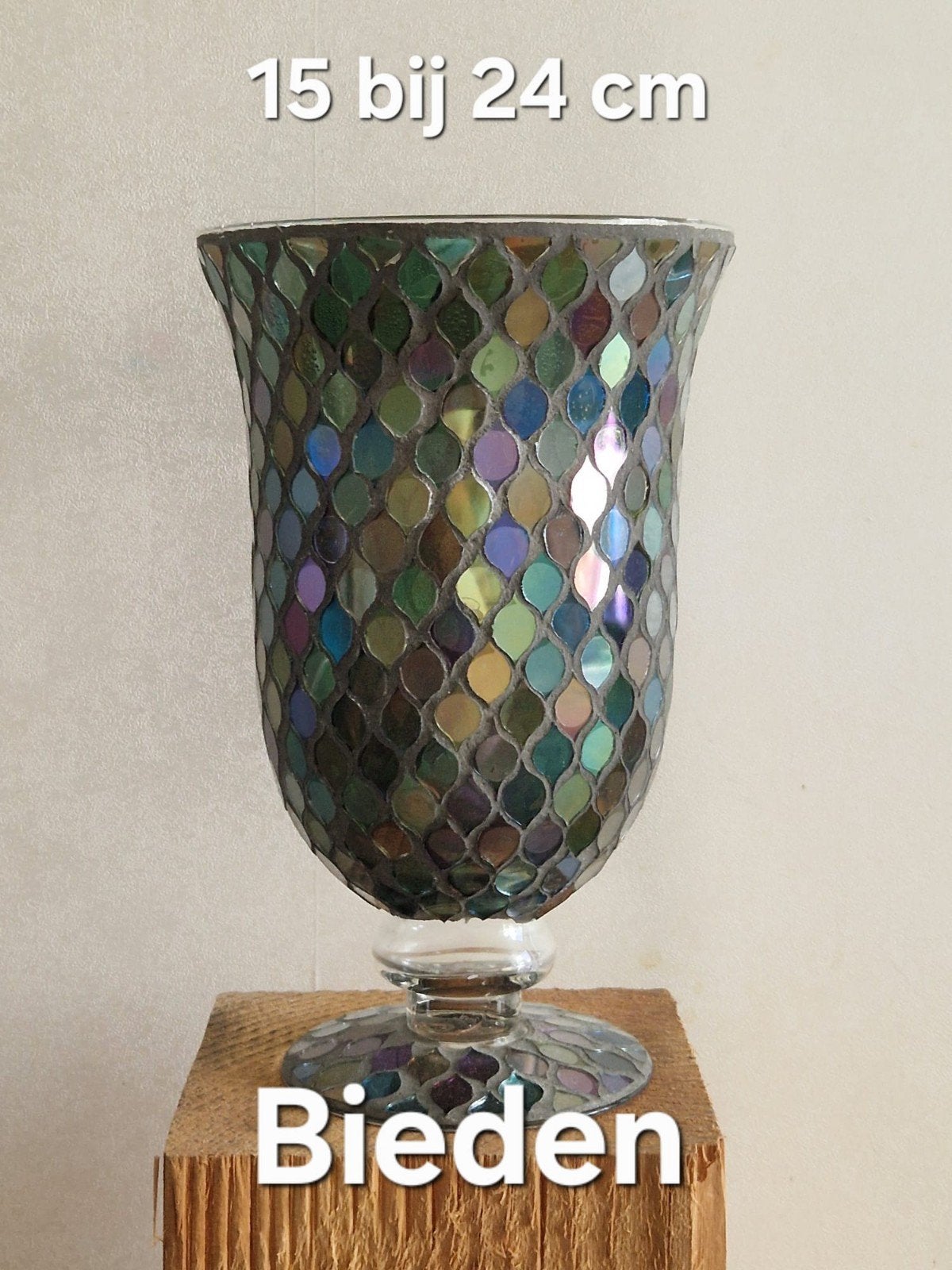 Glas in lood vaas, Antiek en Kunst, Antiek | Woonaccessoires, Ophalen