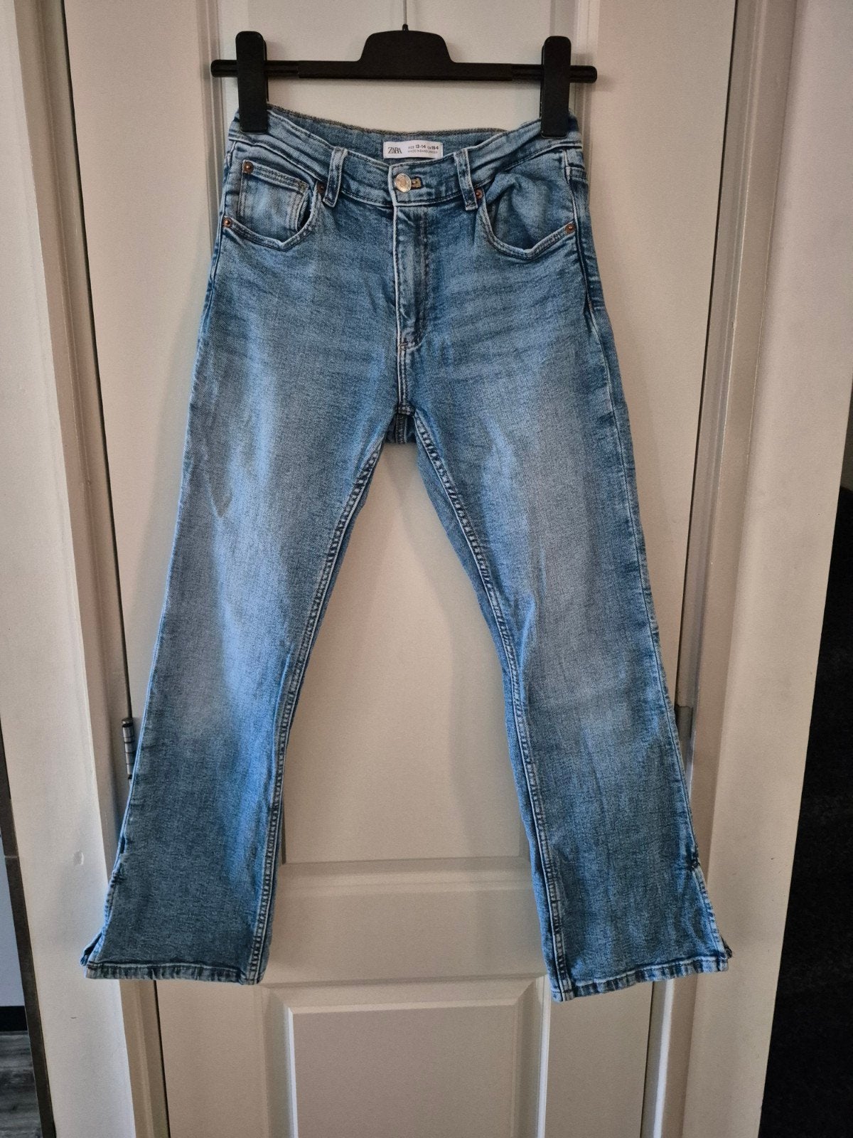 Zara straight split jeans spijkerbroek broek denim 164 blauw, Ophalen of Verzenden, Meisje