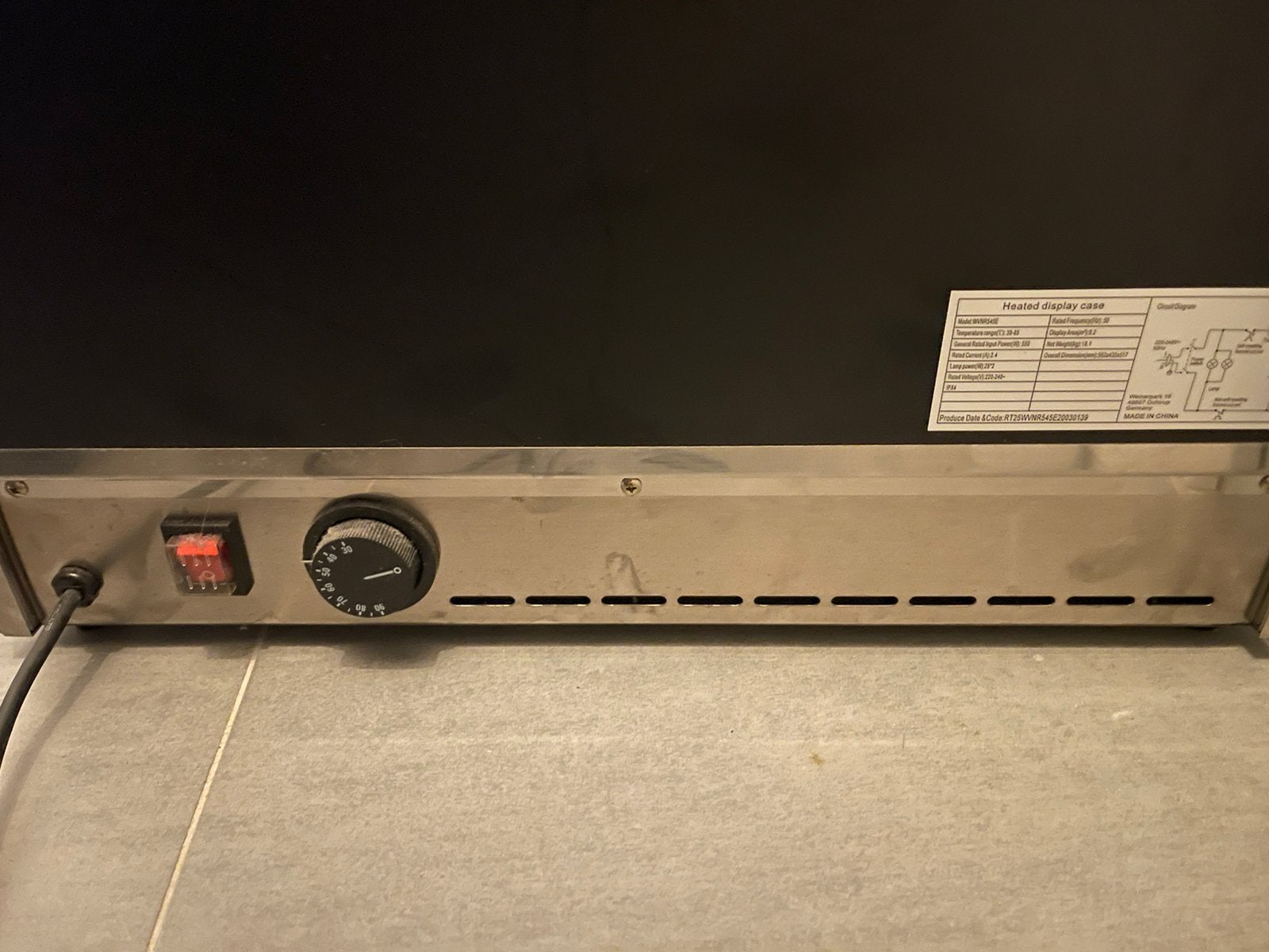 Heating Food Display, glas met rvs. Afm.l 55 b 40, h 50., Ophalen, Zo goed als nieuw