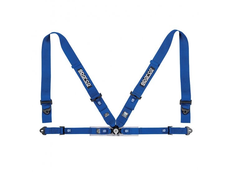 Sparco FIA H4 4-punts gordel Blauw zwart rood, Ophalen of Verzenden