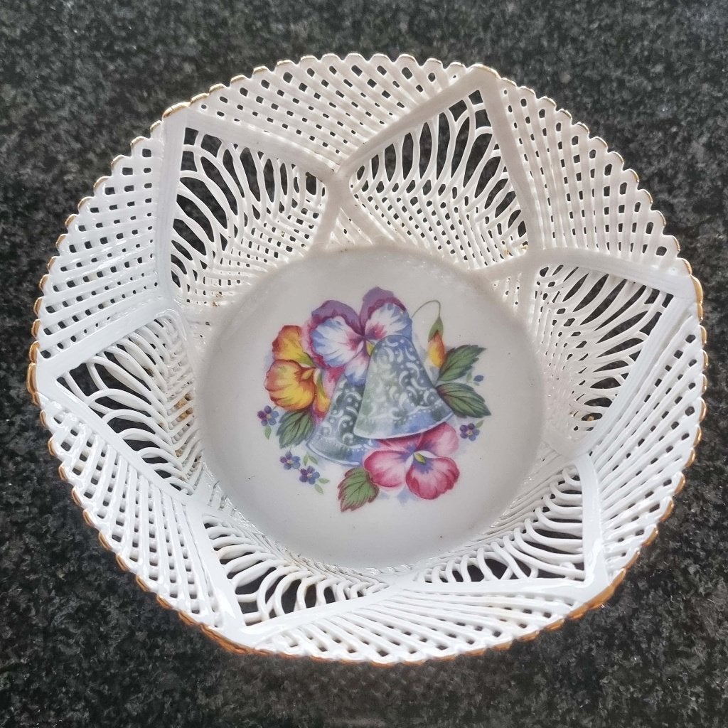 vintage porceleinen schaal handgemaakt, Ophalen of Verzenden
