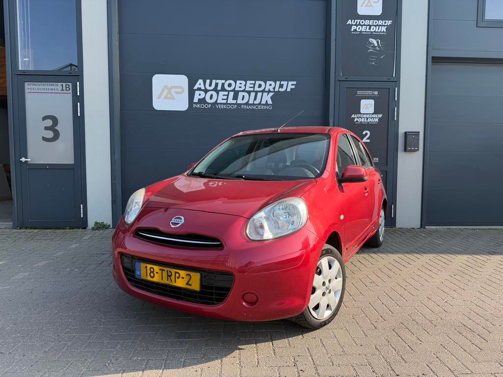 Nissan Micra 1.2 59KW 5Deurs 2012 Rood Airco Nap, Voorwielaandrijving, Stof, 1198 cc, Origineel Nederlands