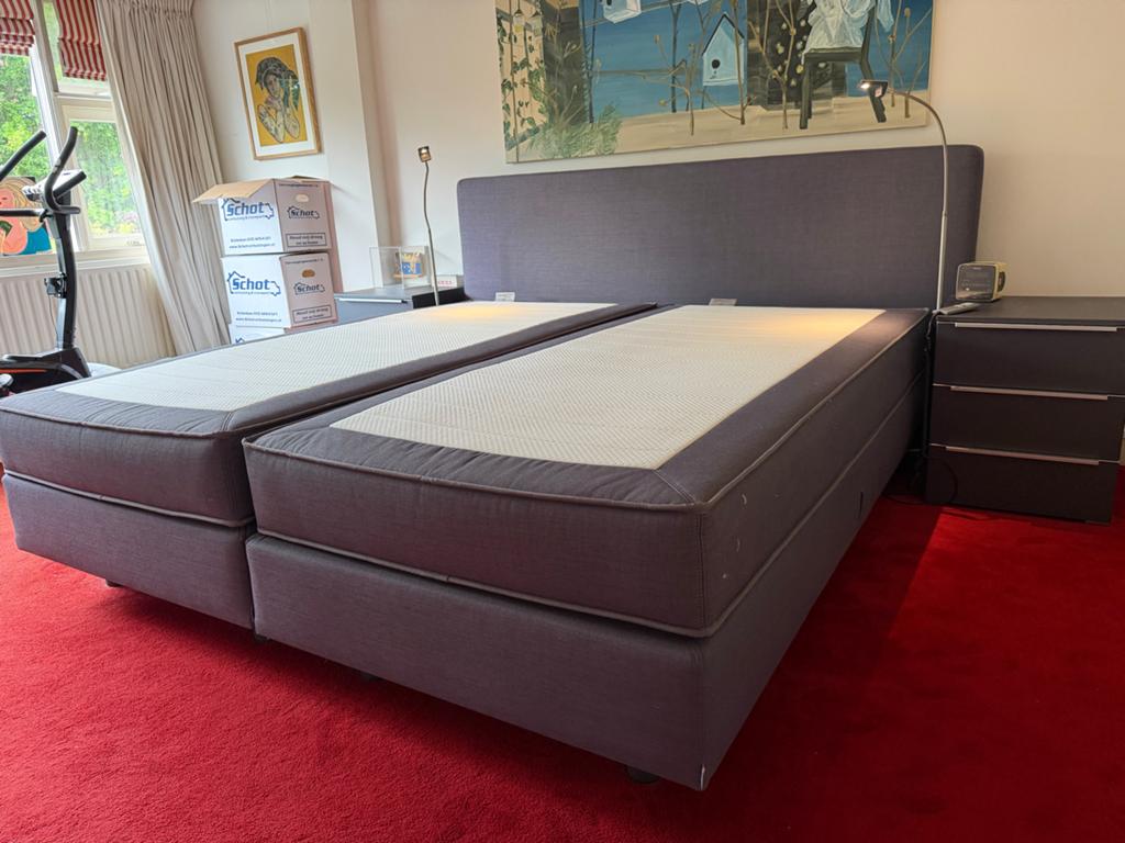 Tweepersoons boxspring Auping 180x200 cm, Ophalen, Gebruikt, 210 cm, Tweepersoons