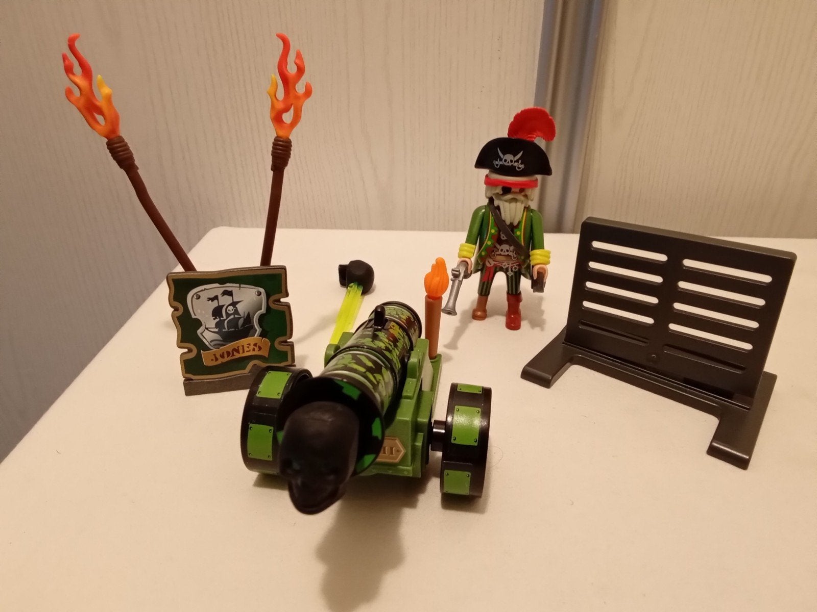 Playmobil 6162 piratenkapitein met groene kanon compleet, Pirates, Complete set, Overige typen, Ophalen of Verzenden