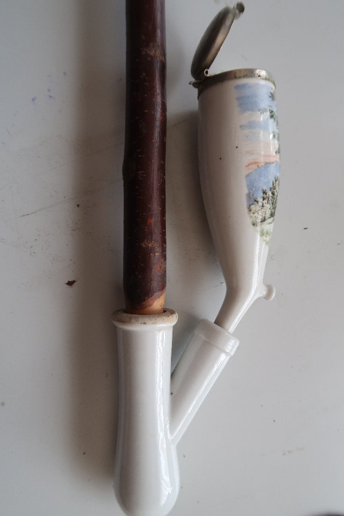pijp-,met jagers+hondafbeelding lengte 80 cm, A, Ophalen of Verzenden, Zo goed als nieuw, (Water)pijp