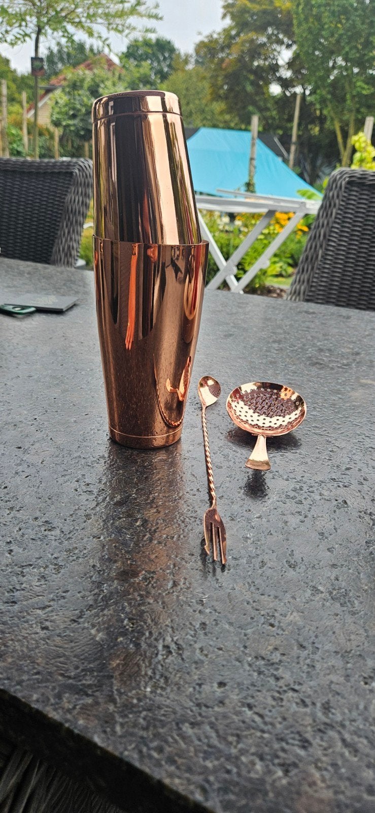 Speakeasy Cocktailset - Koperkleurig, Huis en Inrichting, Ophalen of Verzenden, Zo goed als nieuw