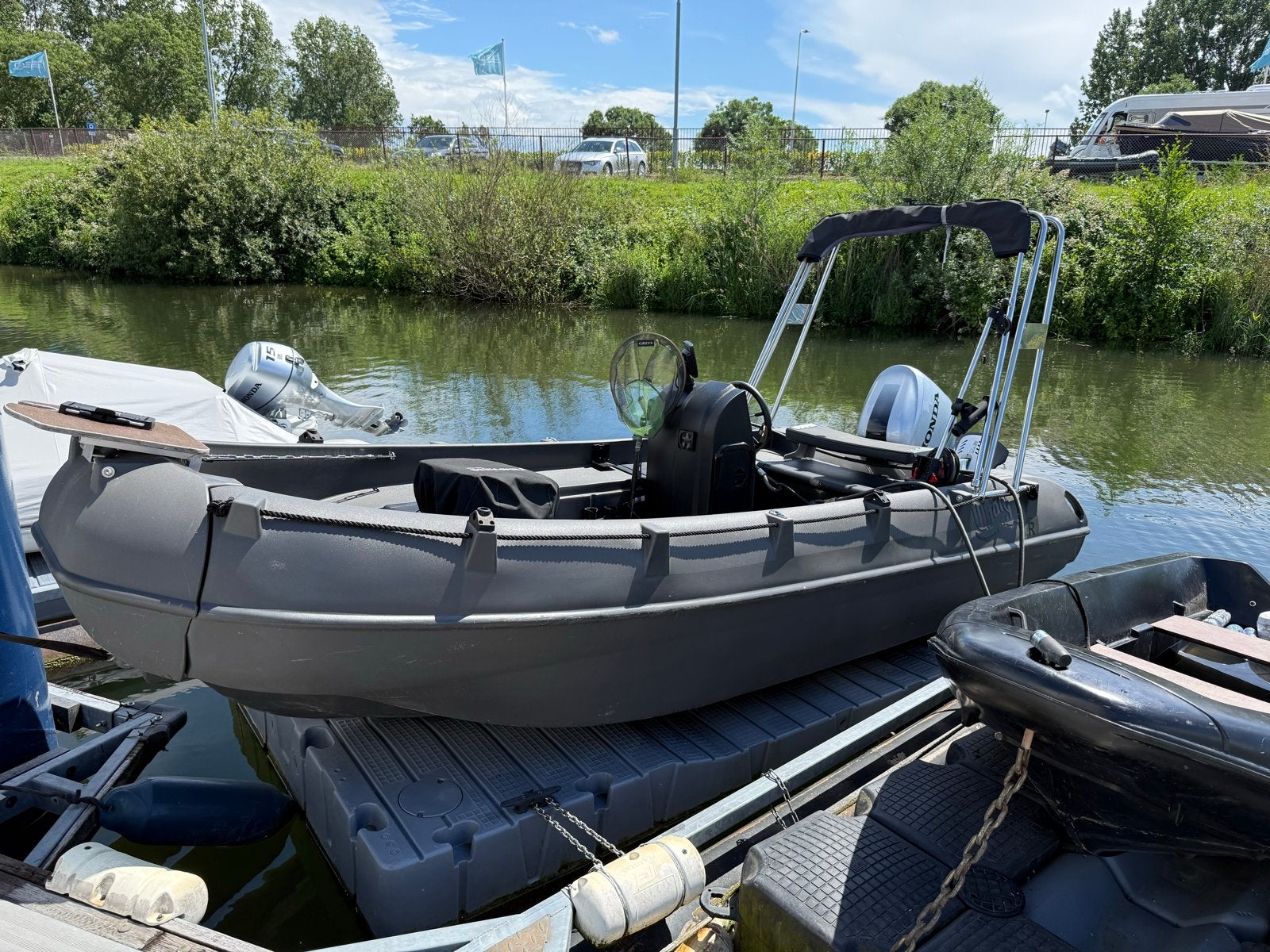 Whaly 455R met Honda 60pk en trailer - Zo goed als nieuw, Ophalen, Zo goed als nieuw, Overige merken, Buitenboordmotor
