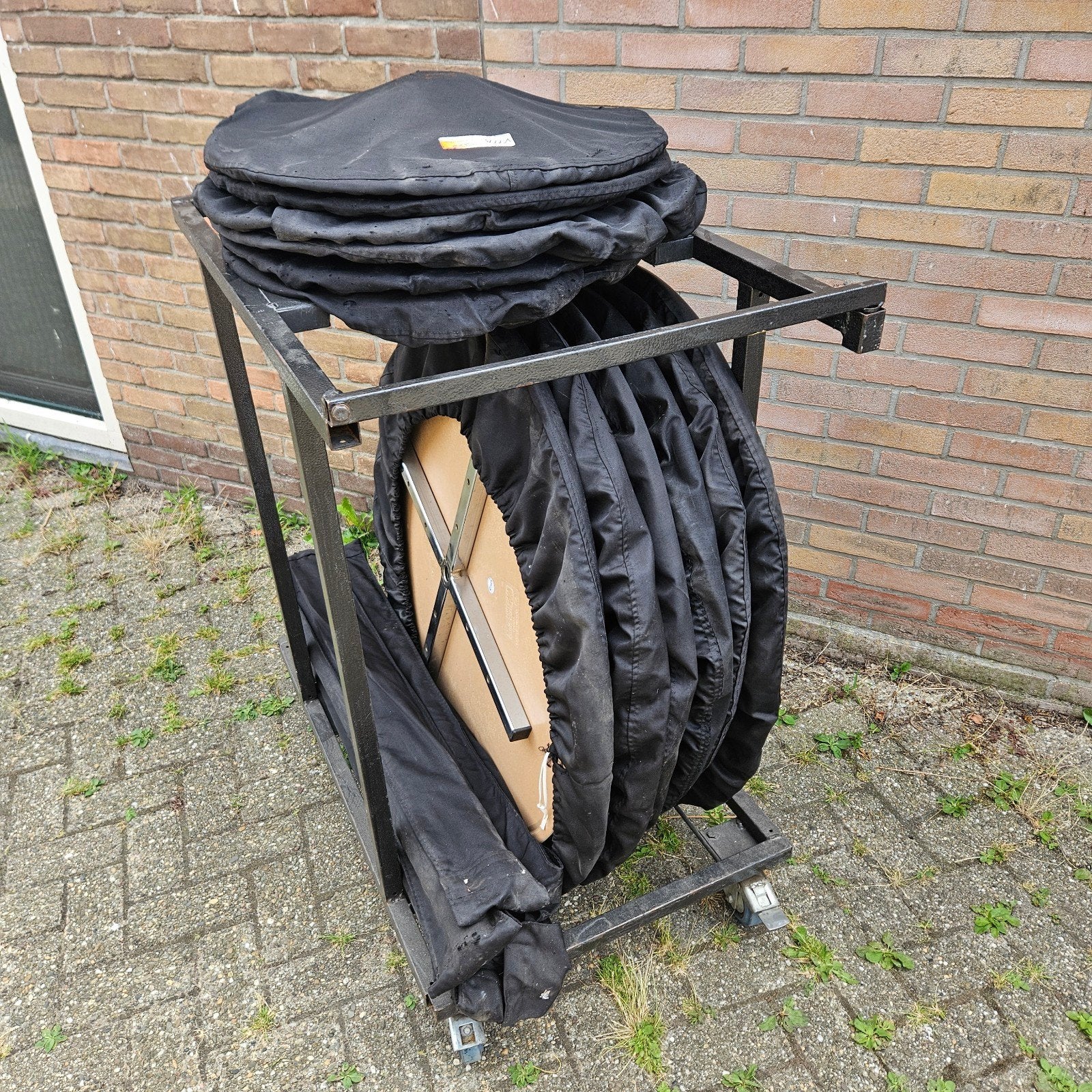 Complete Set: 6 Professionele Statafels + Handige Opbergkar!, Ophalen, Gebruikt