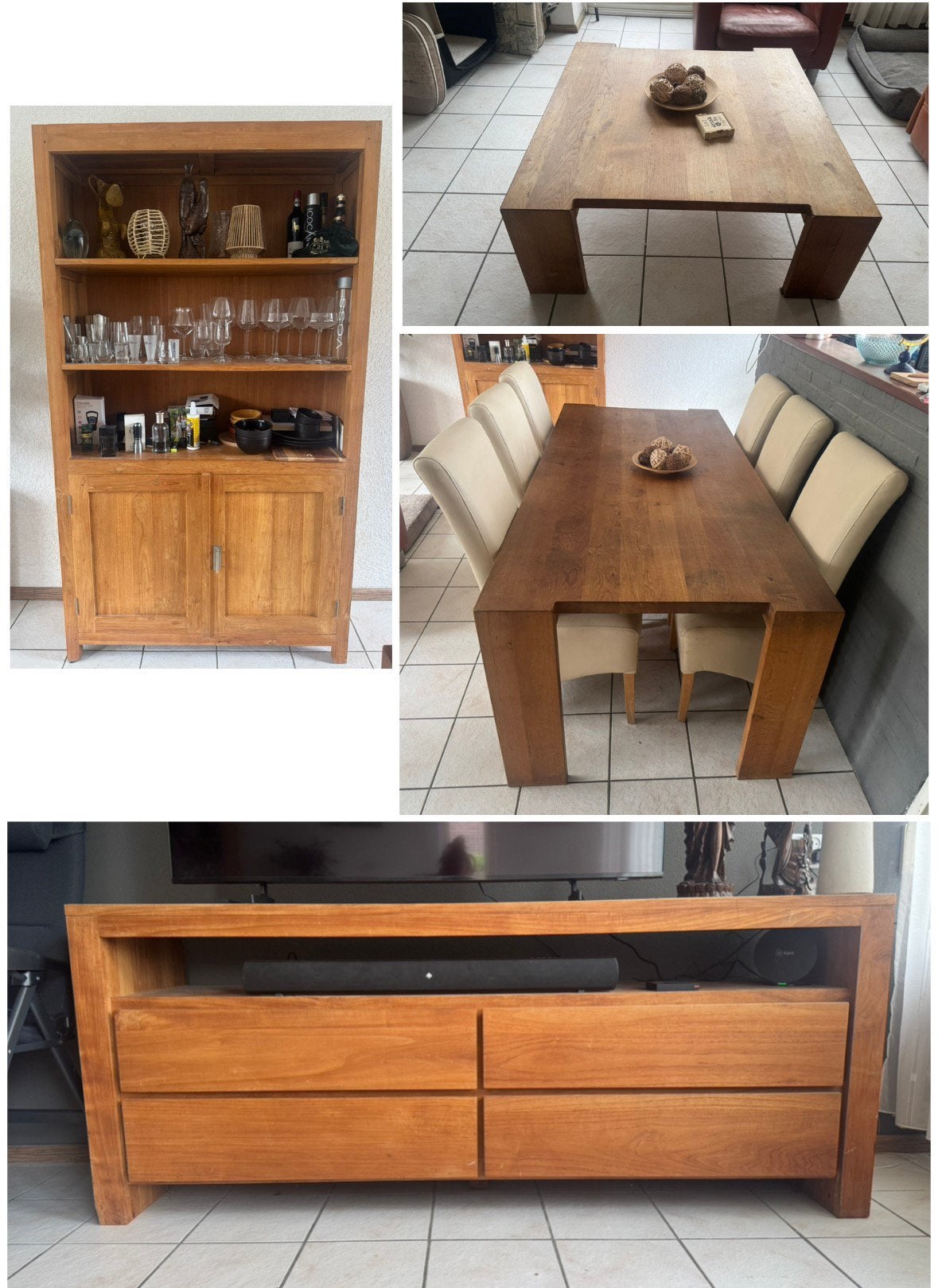 Robuuste TEAK meubels voor een complete woonkamer, Ophalen