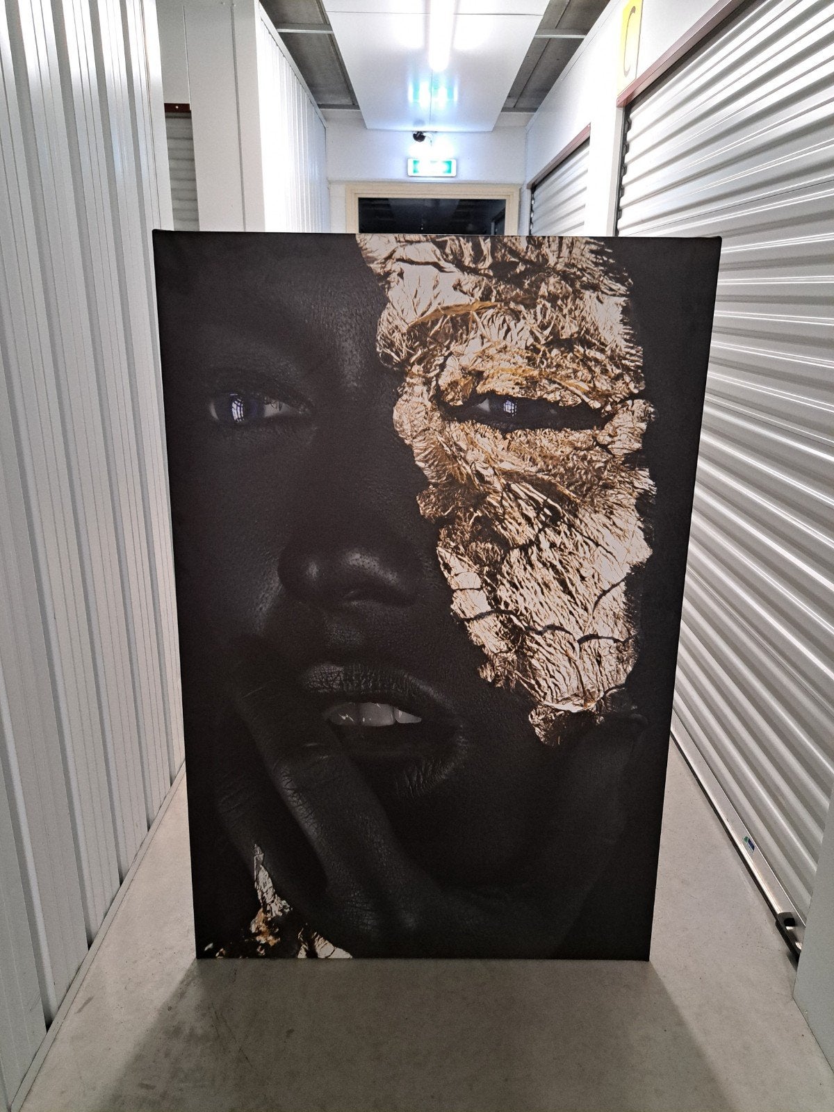 XL Modern Black & Gold 3-luik Canvas Schilderij Accent, Ophalen, Op houten frame, Print, Portret