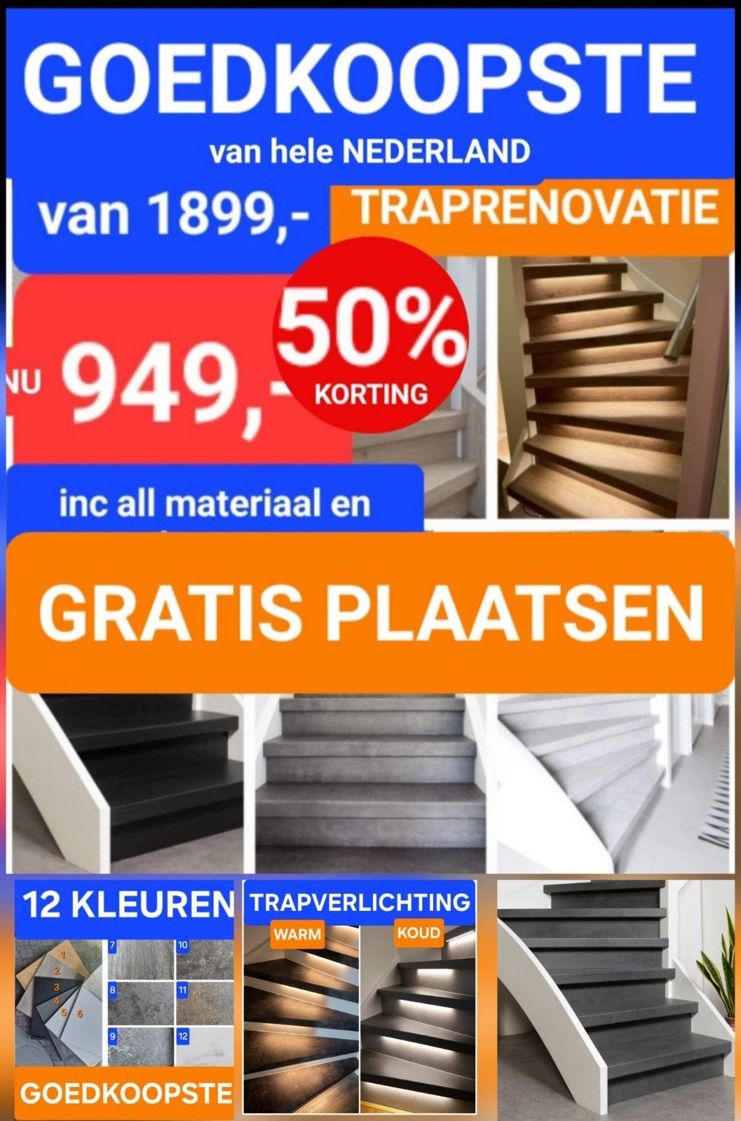 Traprenovatie GOEDKOOPSTE GRATIS PLAATSEN