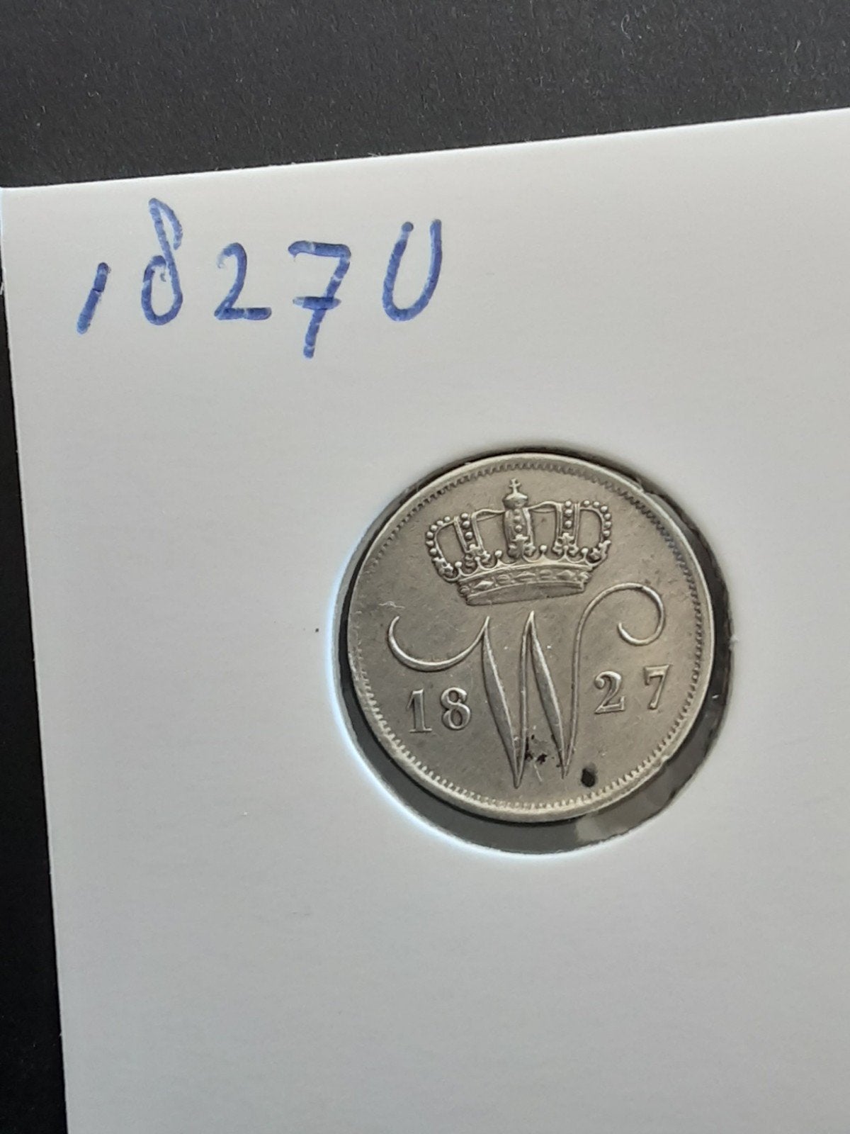 10 cent 1827 U koning Willem I, Zilver, Ophalen of Verzenden, 10 cent, Koning Willem I
