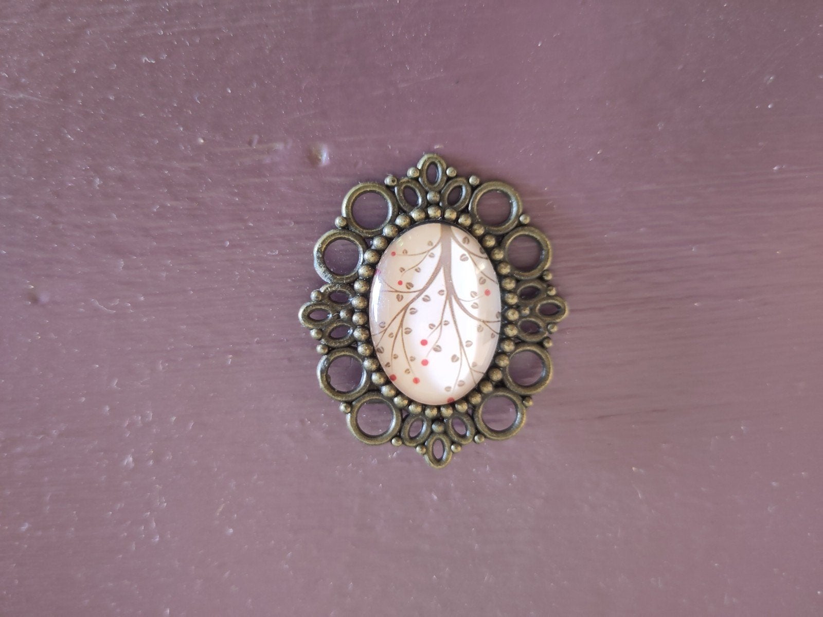 Vintage Broche met Bloemmotief - Bronskleurig, Sieraden, Tassen en Uiterlijk, Broches, Brons, 4 tot 7 cm, Bruin, Ophalen of Verzenden