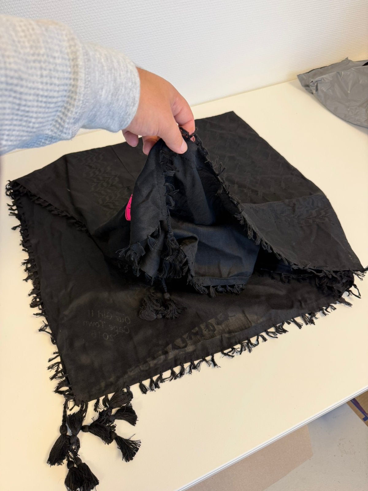 Nieuwe zwarte keffiyeh woestijnsjaal XXL India zwart sjaal, P, P, Nieuw, Ophalen of Verzenden