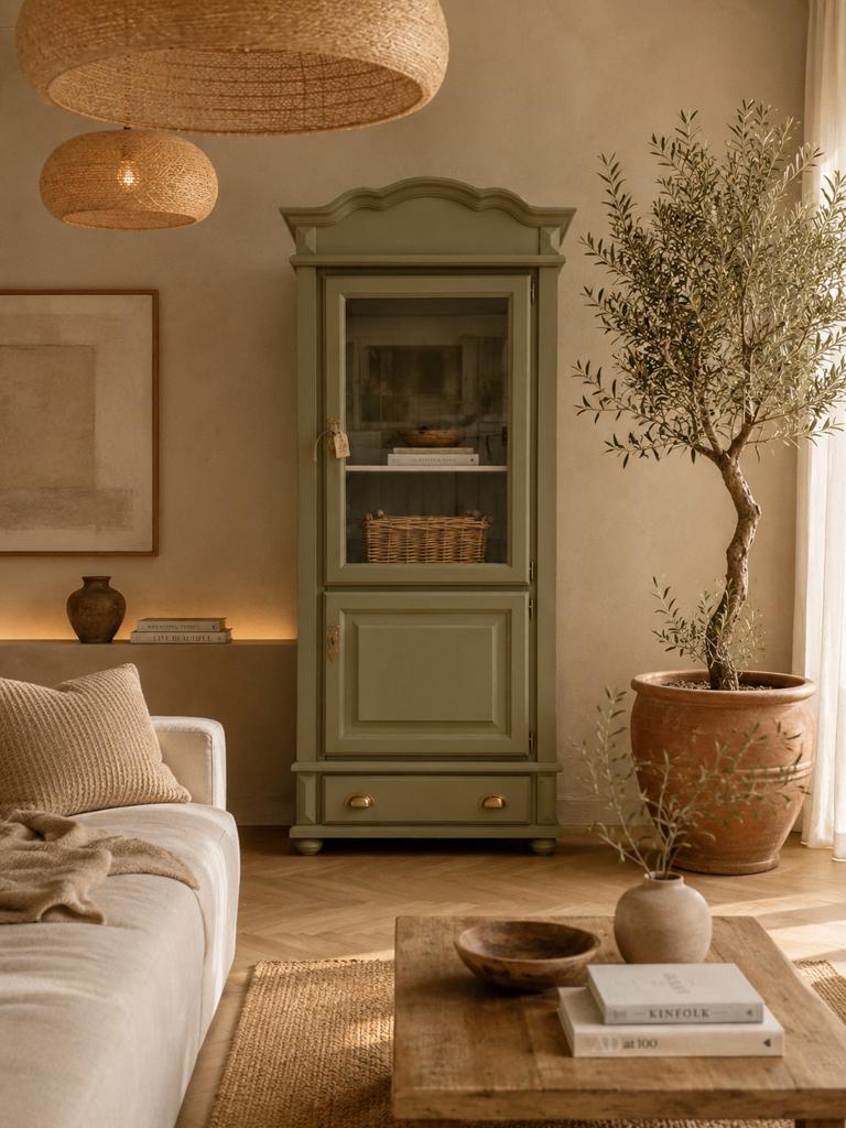 Buffetkast servieskast vitrinekast eendeurskast vintage, Ophalen, 200 cm of meer, 50 tot 100 cm, Zo goed als nieuw