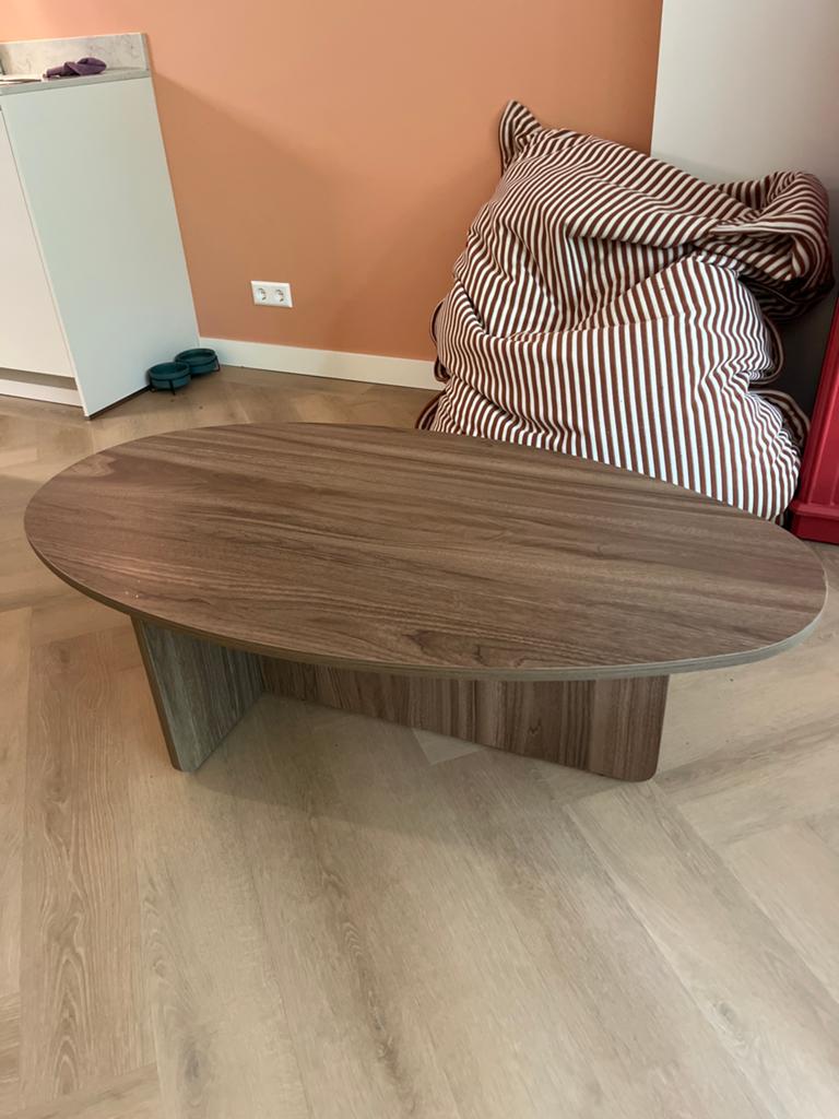 Salon in donker walnoot hout, Huis en Inrichting, Tafels | Salontafels, Ophalen, Gebruikt, 100 tot 150 cm, 50 tot 100 cm