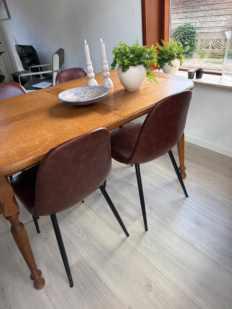 Eetkamer stoelen set, Huis en Inrichting, Ophalen, Overige materialen, Gebruikt, Bruin