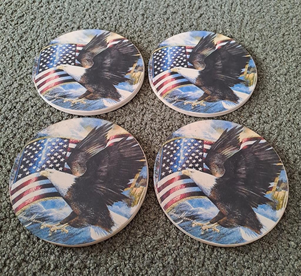 4x Onderzetters Coasters American Eagle, Ophalen of Verzenden