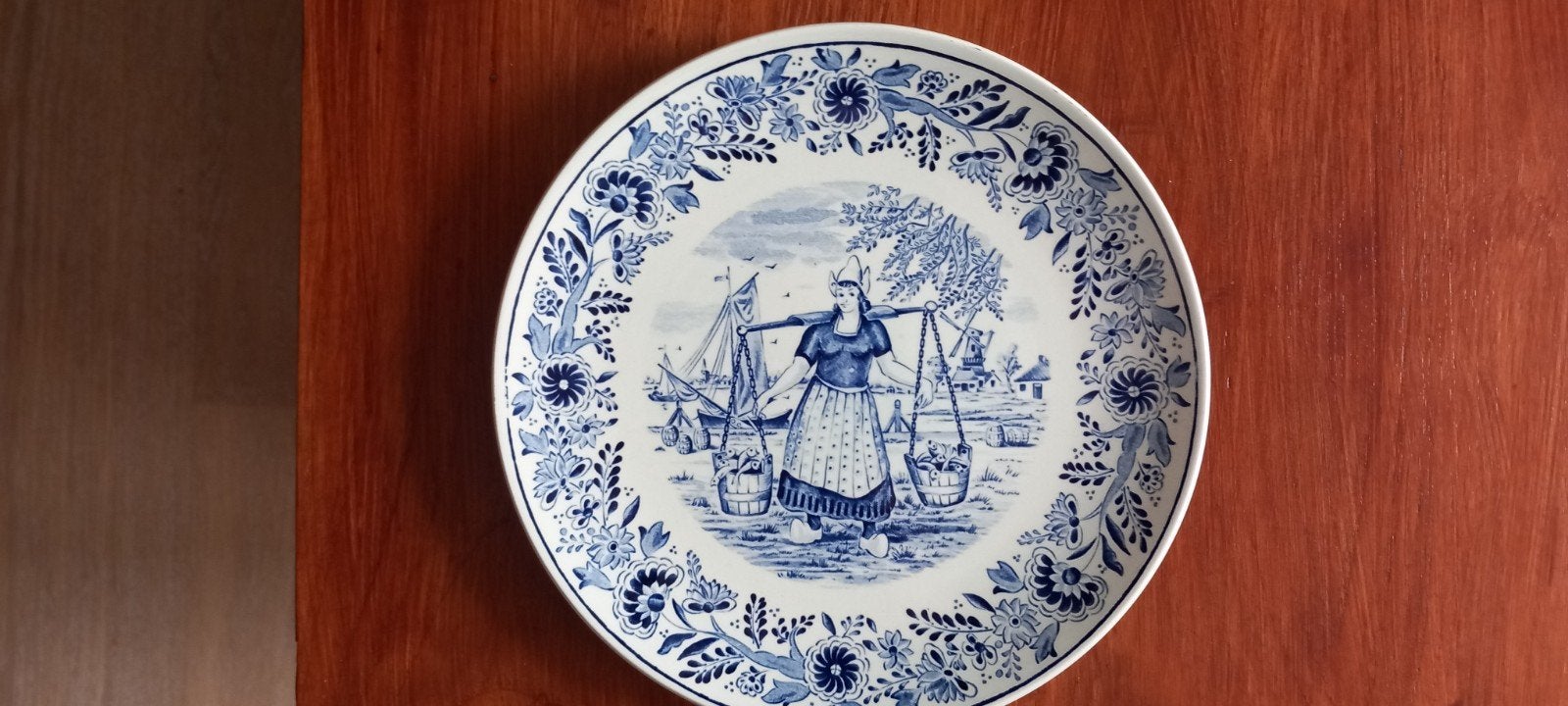 Vintage Delfts Blauw Wandbord - Boch Belgium, Antiek en Kunst, Ophalen of Verzenden