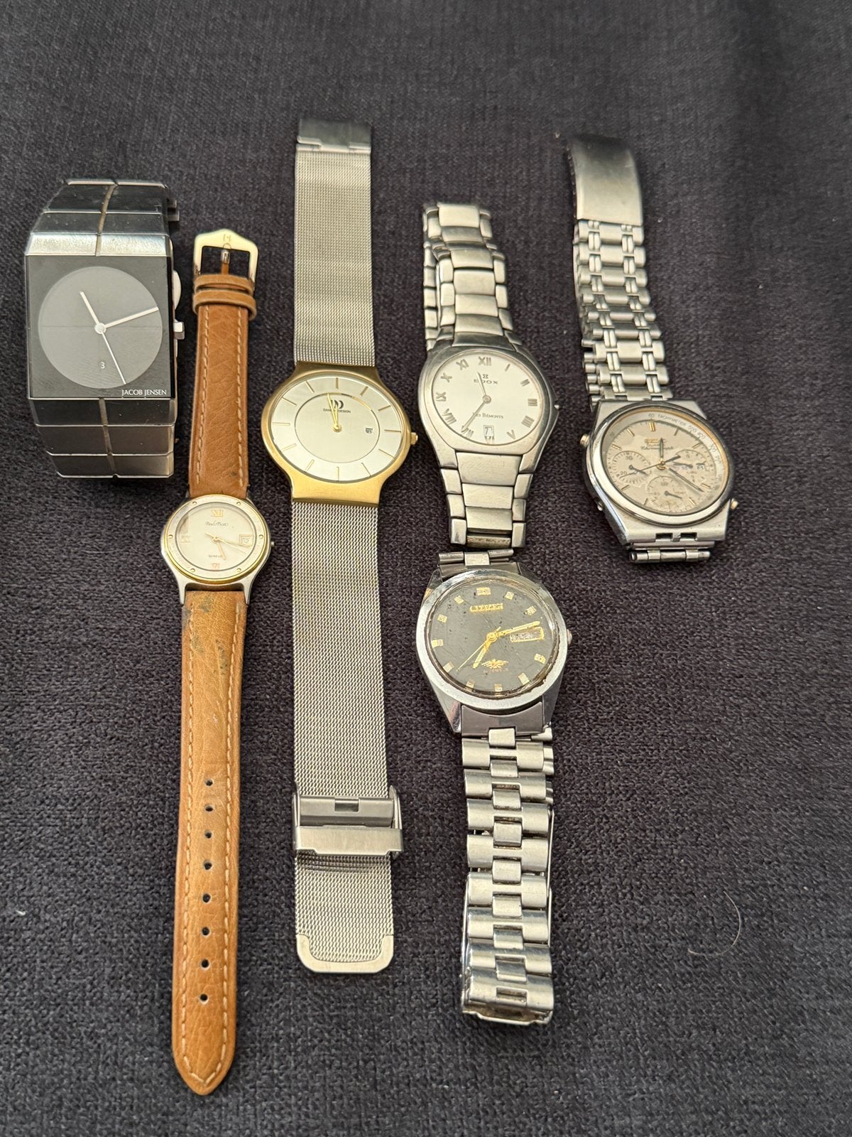 Partij horloges Edox, Citizen, Seiko, Picot, Jensen, Danish, Overige merken, Staal, Gebruikt, Verzenden