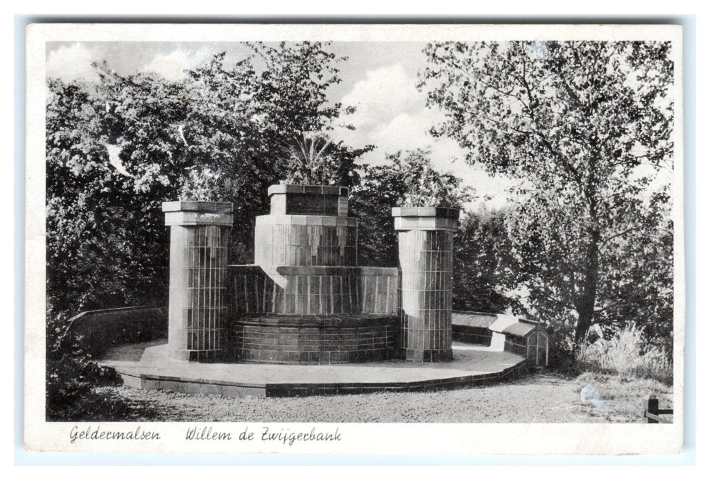 Geldermalsen, Willem de Zwijgerbank - Opruimingskaart, Ophalen of Verzenden, 1940 tot 1960, Gelopen, Gelderland