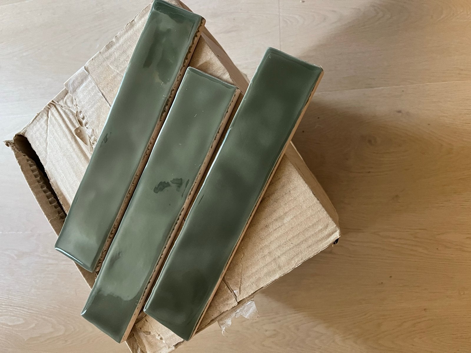 Groene Keramische Wandtegels 5x25 cm - Trendy Verde, Ophalen, Nieuw, Minder dan 20 cm, 20 tot 40 cm