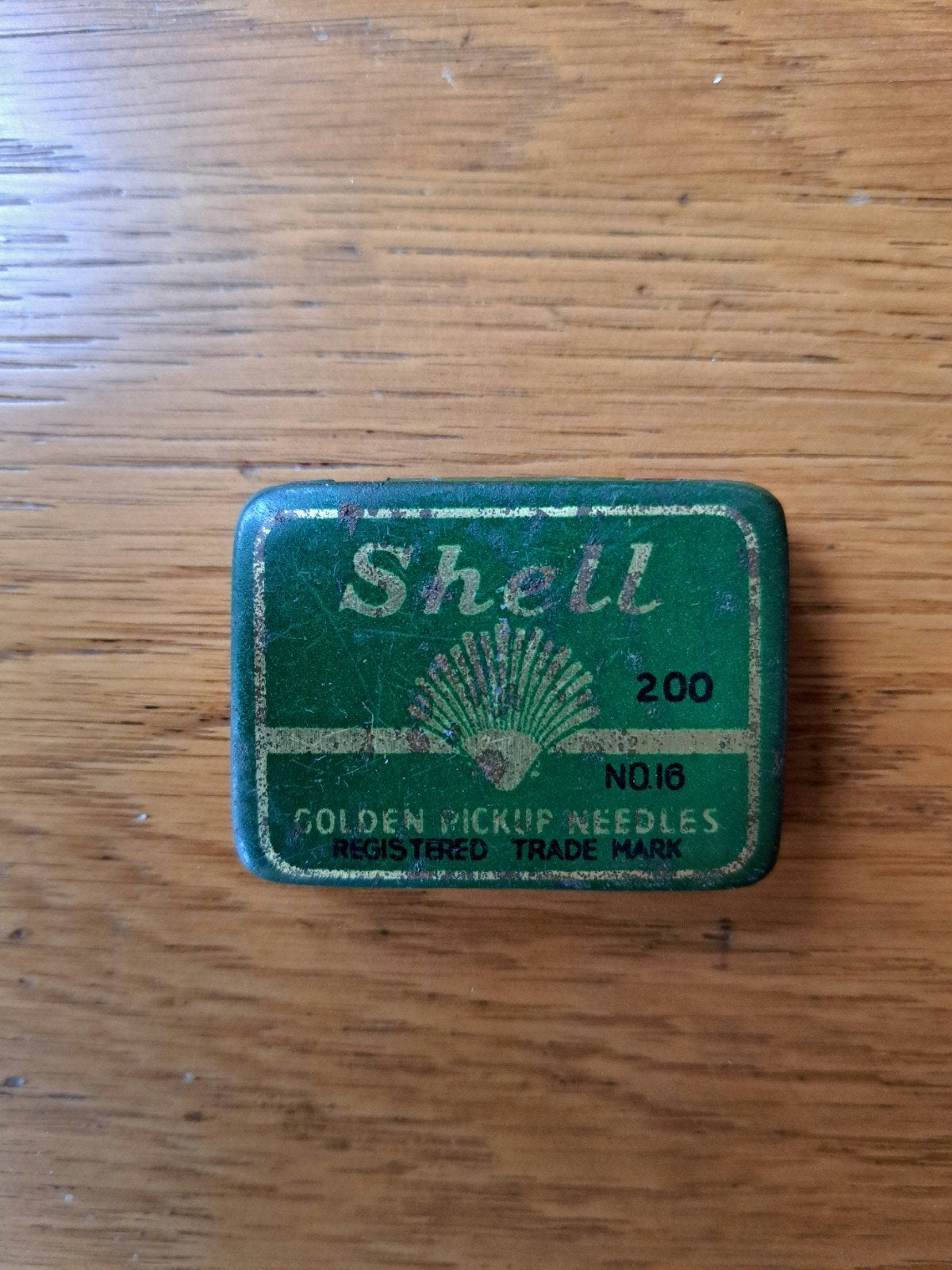Grammofoon naaldenblikje Shell Golden Pickup- Made in Japan, Verzamelen, Blikken, Ophalen of Verzenden, Gebruikt, Overige