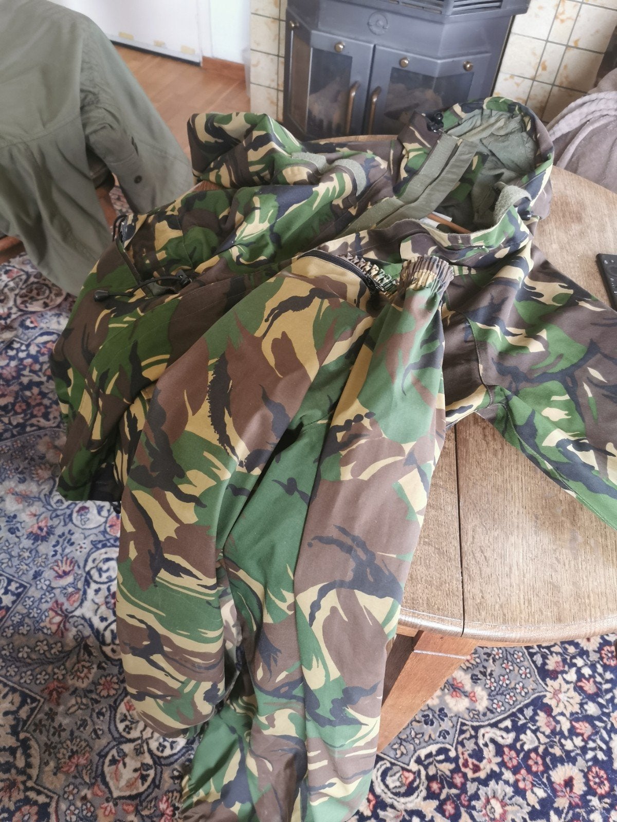 Camouflage jas en broek maat 52 militar jas maat 52, Ophalen of Verzenden