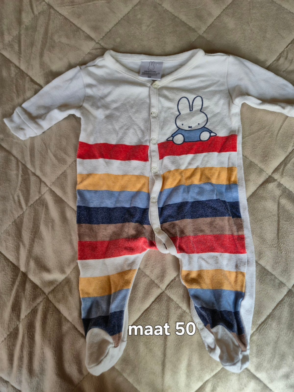Nijntje gestreepte romper maat 50, Gebruikt, Jongetje of Meisje, Nijntje, Ophalen of Verzenden
