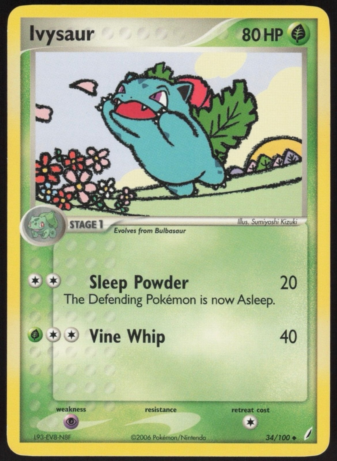 Ivysaur 34/100, Ophalen of Verzenden, Gebruikt, Losse kaart