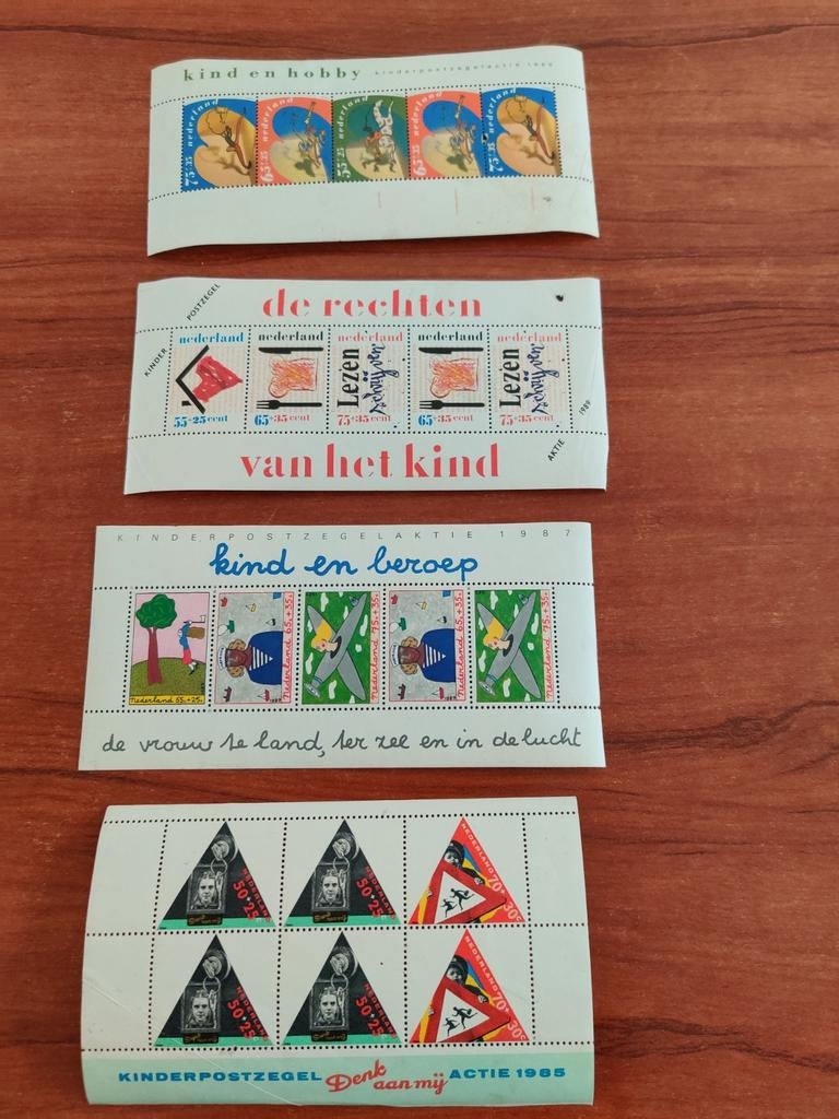 Nederlandse Kinderpostzegels - Diverse Jaren (4 strips), Postzegels en Munten, Postzegels | Nederland, Ophalen of Verzenden, Na 1940