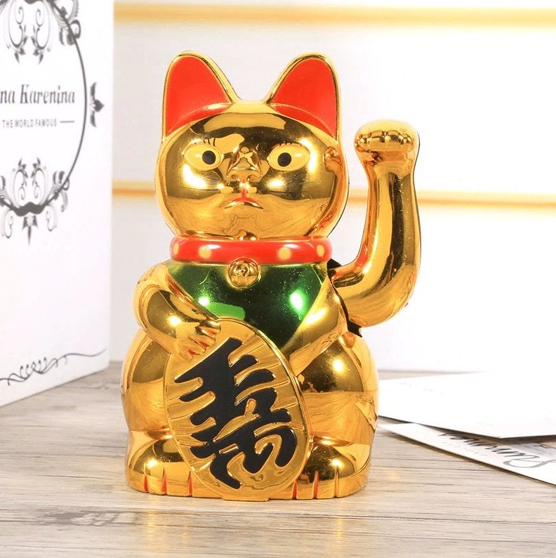 Chinese Kat Beeldje / Beeld Poppetje Zwaaiend Feng Shui, Verzamelen, Verzenden, Nieuw, Dier