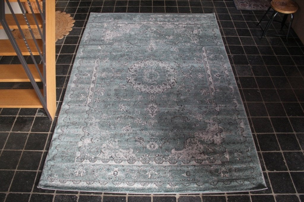 Vloerkleed YARAH groen Lifa Living vintage Perzisch 160x230, Ophalen, 150 tot 200 cm, Groen, Rechthoekig
