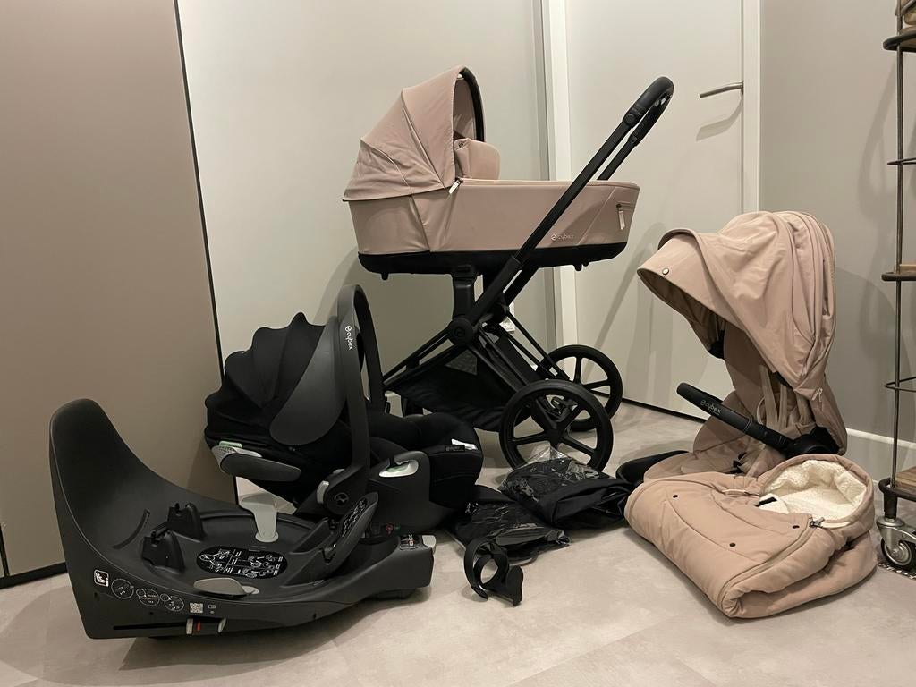 Cybex Priam 4 Kinderwagen Set 3-in-1 Cozy Beige + Cloud T, Zo goed als nieuw, Combiwagen, Met autostoeltje, Ophalen