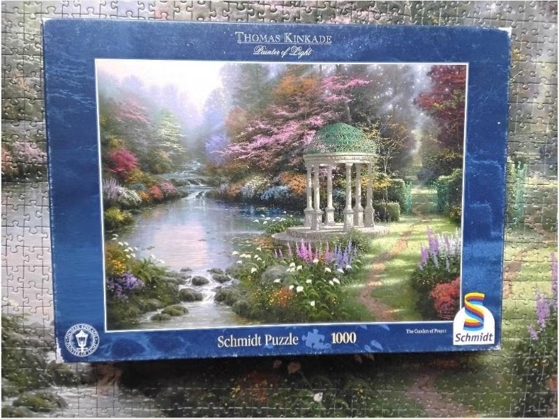 Schmidt puzzel Thomas Kinkade 'the garden of prayer', Ophalen, 500 t/m 1500 stukjes, Zo goed als nieuw, Legpuzzel