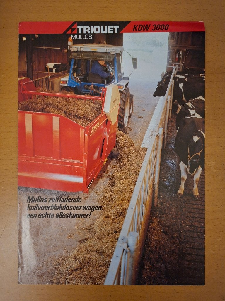 Folder Trioliet Mullos KDW 3000 zelfladende kuilvoersblok, Ophalen of Verzenden, Gelezen, Tractor en Landbouw