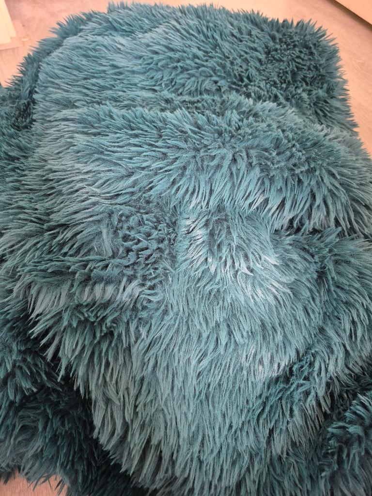 Groene Deken Kleed 150x200cm Fluffy, Ophalen of Verzenden, Zo goed als nieuw