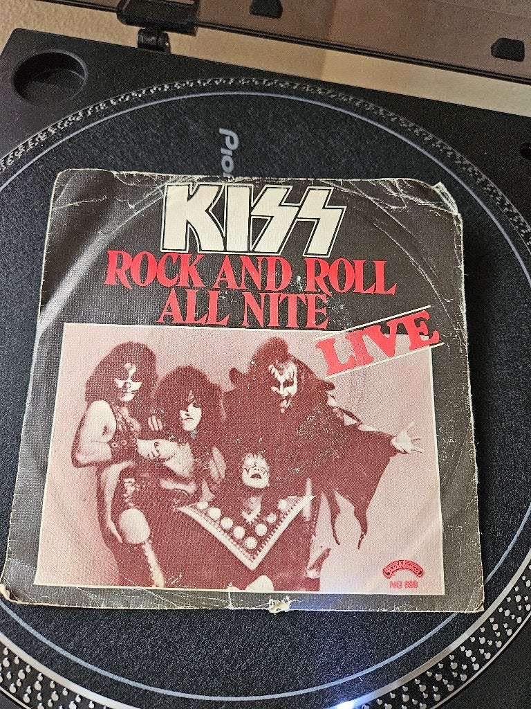 Zeldzame singel Kiss   ROCK AND ROLL ALL NITE, Cd's en Dvd's, Vinyl | Overige Vinyl, Gebruikt, Ophalen of Verzenden, 12 inch, Overige typen
