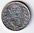 3  pence  1915   Engeland. km. 813, Ophalen of Verzenden, Overige landen, Losse munt, Zilver