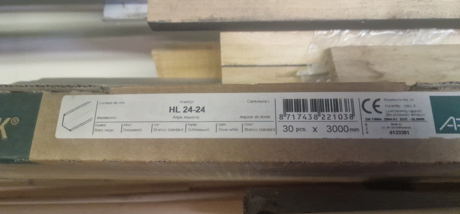 hoeklijn wit voor systeemplafond, Ophalen of Verzenden, Nieuw