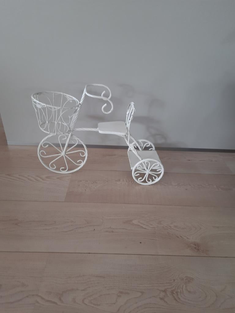 Decoratieve brocante fiets - wit metaal, Ophalen of Verzenden