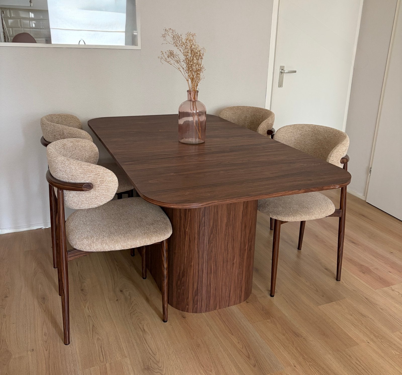 Eettafel Japandi stijl (zonder stoelen), Ophalen, Japandi, 50 tot 100 cm, Zo goed als nieuw